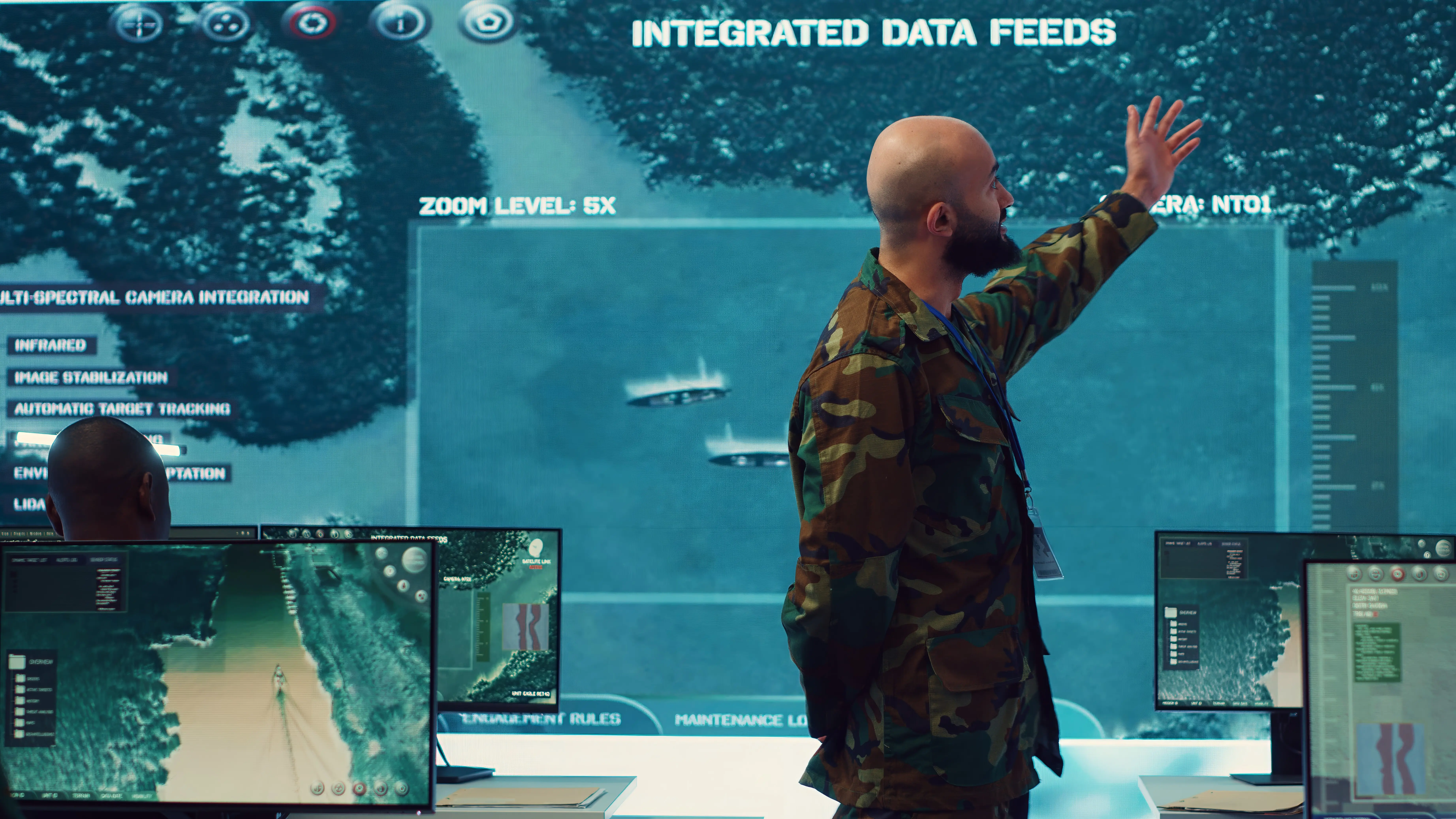 Generalleutnant, der seine Armeetruppen für komplexe Militäroperationen koordiniert